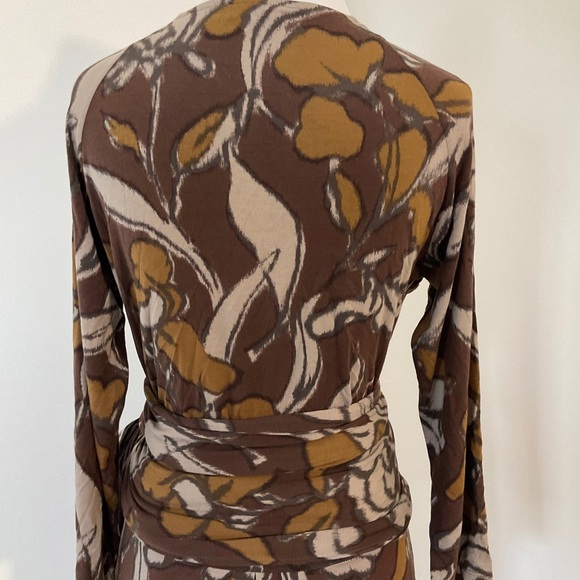 ETRO Midi Wrap Dress | Printed | Brown | Italy | 48 | Large | 12 - Picture 9 of 14